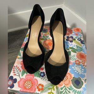 COPY - Veronica Beard Gadot Suede Peep-Toe Pumps